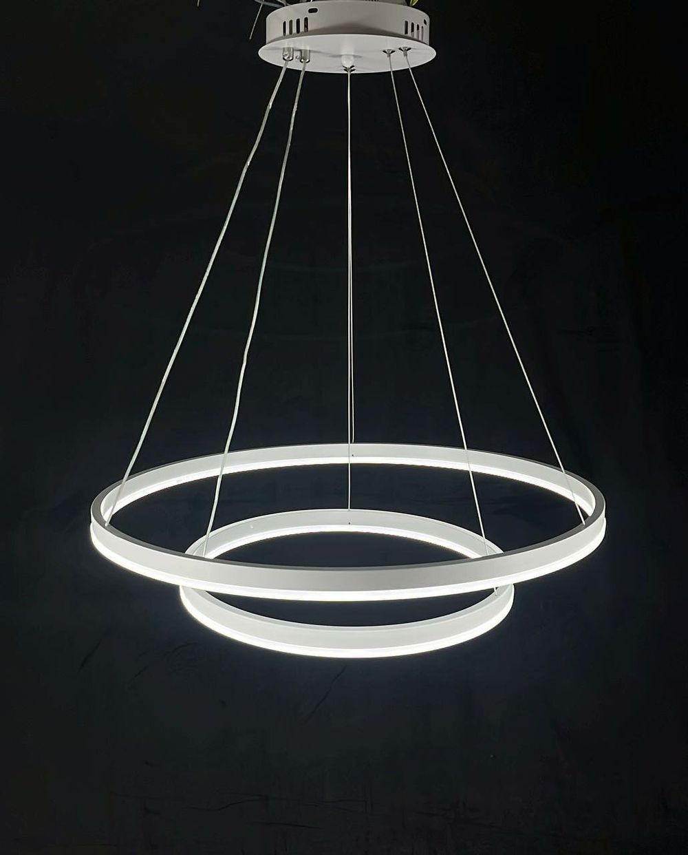 Люстра подвесная светодиодная Lanbos, 2 LED лампы, 63 Вт, до 20 кв м, белая