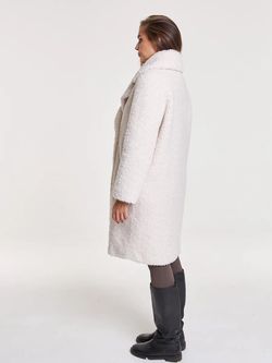 Шуба чебурашка тедди, белая, Северина