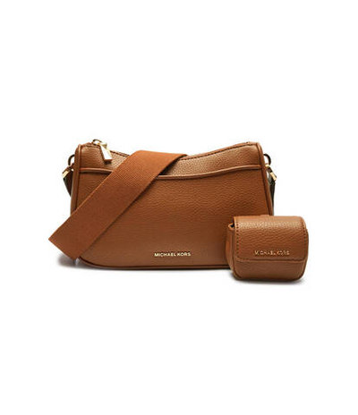 Кожаная сумка через плечо + поясная сумка Michael Kors - коричневый(32T4GJ6C6T)