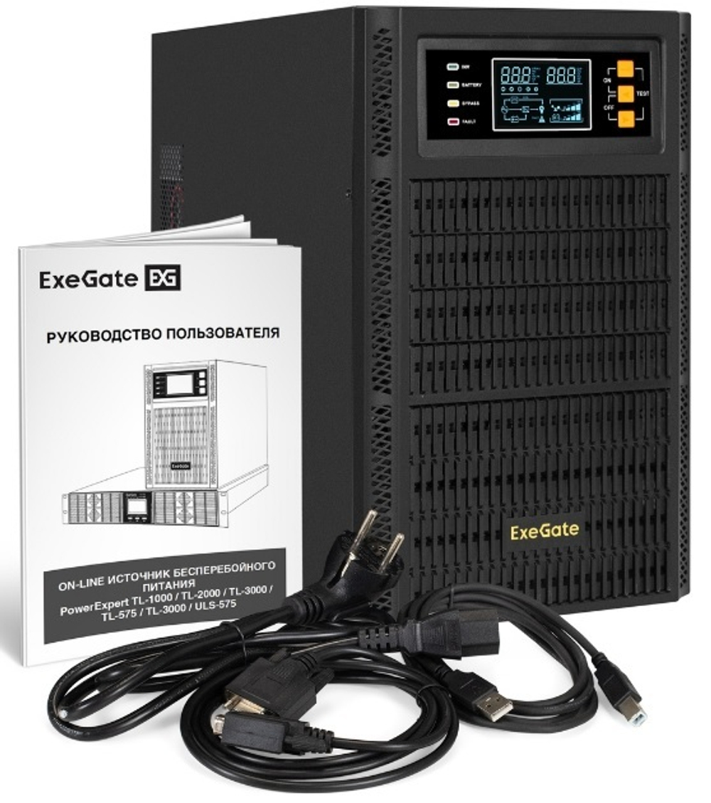Источник бесперебойного питания  Exegate PowerExpert TL-2000.72V.LCD.AVR.4SH.USB.RS232.SNMP