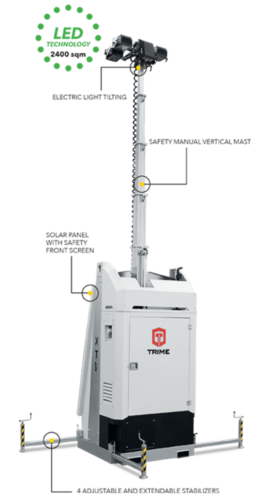 TRIME X-TS гибридная осветительная вышка с солнечными батареями