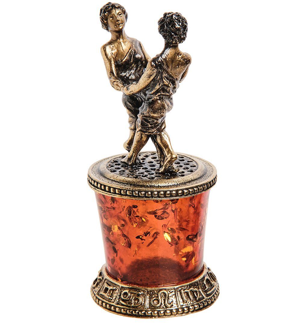 Народные промыслы AM-2770 Фигурка «Знак зодиака-Близнецы» (латунь, янтарь)