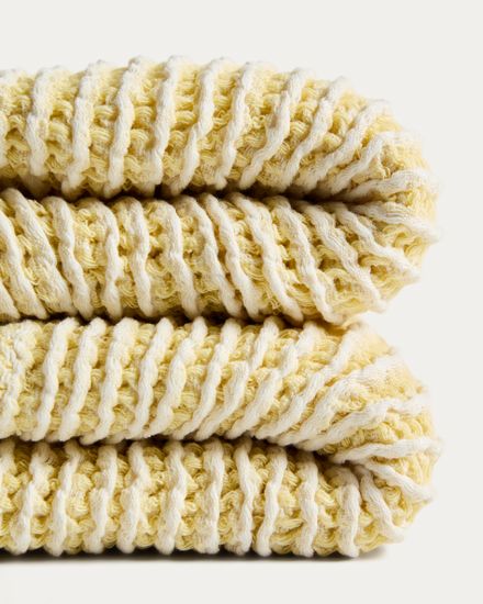 Хлопковый плед Lideba в желтую полоску, 100 x 170 см