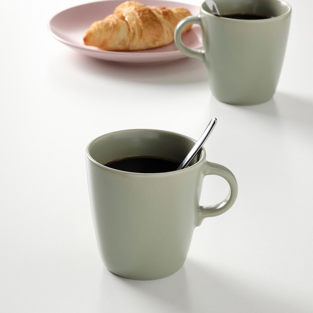 IKEA FÄRGKLAR  (ИКЕА ФÄРГКЛАР)  -  Кружка, матовая зеленая, 37 мл