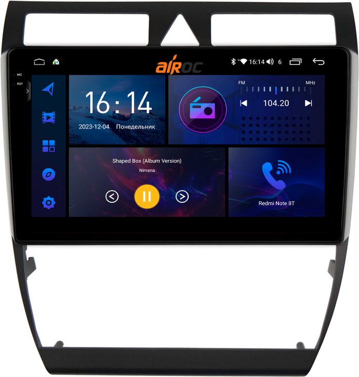Магнитола для Audi A6 2001-2004 - AIROC 2K RI-3602 Android 12, Быстрая, QLed+2K, CarPlay, SIM-слот