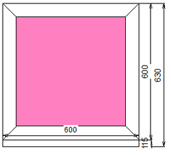 Пластиковое окно 600 х 600 ТермА Эко с глухой створкой