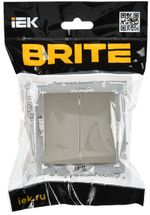 BRITE Выключатель 2-клавишный перекрестный 10А ВС10-2-3-БрШ шампань IEK