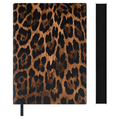 Ежедневник недатированный ESCALADA, А6+, 160 л., ЛЕОПАРД ТЁМНО-КОРИЧНЕВЫЙ