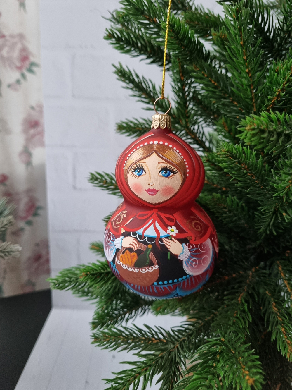 Матрешка стеклянная "Красная Шапочка"