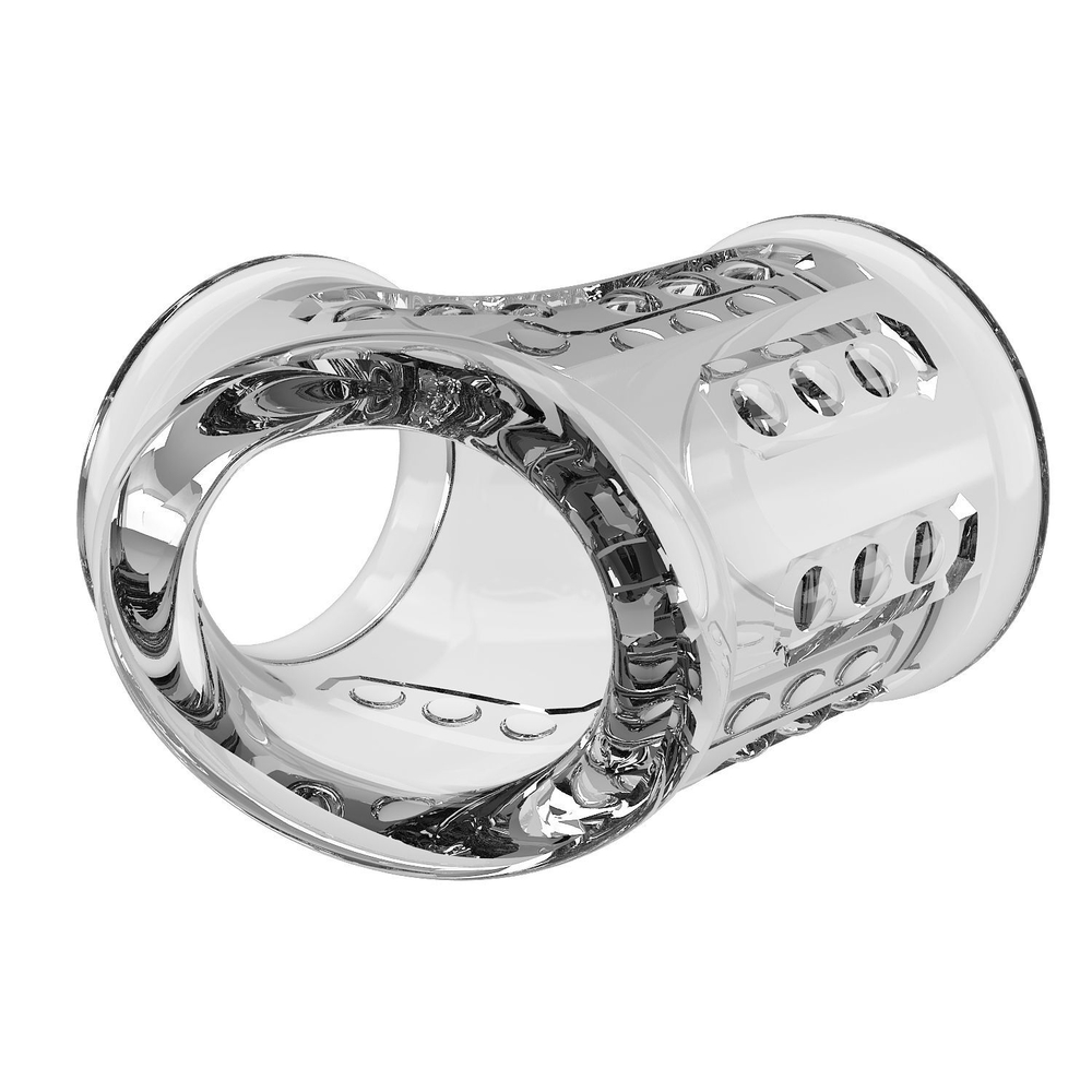 Прозрачная насадка на пенис и мошонку (Цвет: прозрачный)