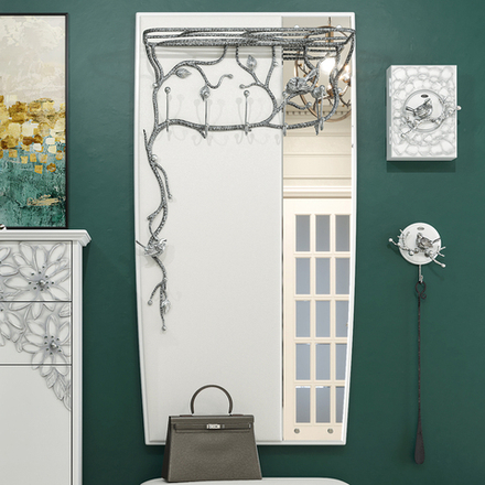 Вешалка настенная Терра (с зеркалом) Айс Античное Серебро