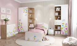 Комод "Радуга" КМД 800.1 (дуб бунратти/белый глянец/фотопечать)