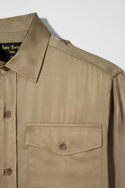 ZARA X BOBBY GILLESPIE АТЛАСНАЯ РУБАШКА, ХАКИ