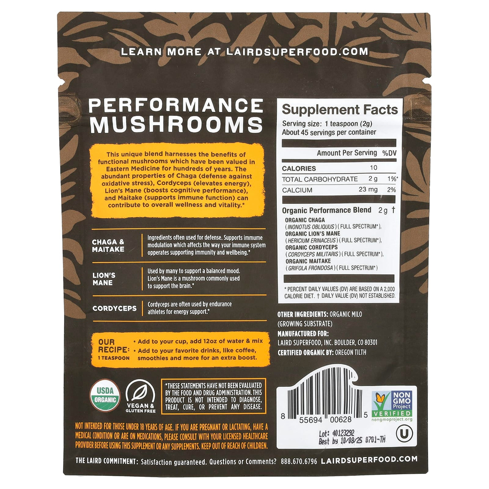 Laird Superfood, Производительные грибы, 90 г (3,17 унции)