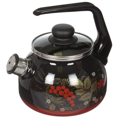 Чайник сталь, эмал, 2 л, свист, руч консоль, СтальЭмаль, Рябина, 4с210я