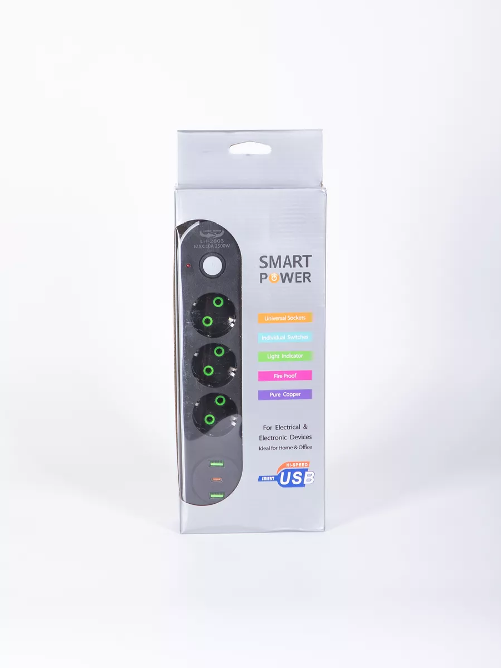 Сетевой фильтр SMART POWER 3розетки/2USB/1Type-C 3 метра