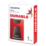 Внешний жесткий диск A-DATA DashDrive Durable HD650 1TB, 2.5", USB 3.0, красный, AHD650-1TU31-CRD