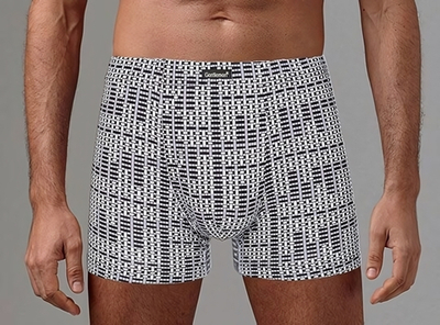 Мужские трусы-боксеры с принтом-рогожкой (Размер: XXL) (Цвет: серый)
