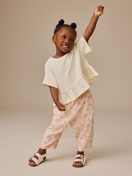 Брюки широкие для девочки Next E51-653, Светло-розовый