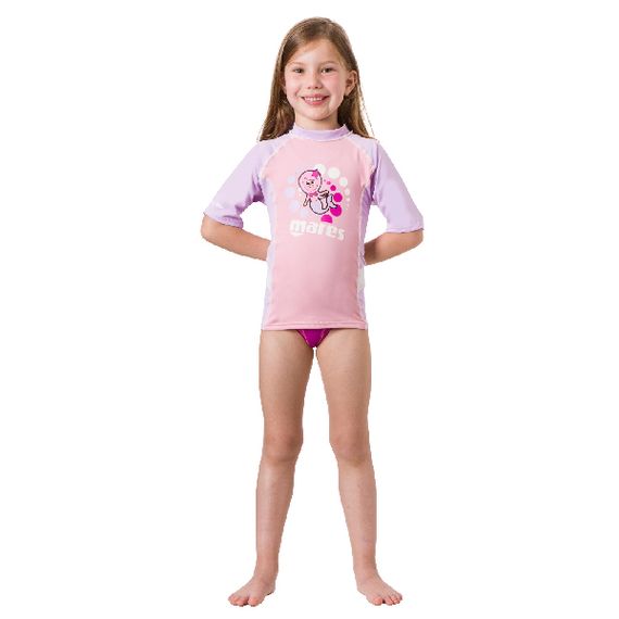 Футболка рашгард с коротким рукавом Mares Rash Guard KID лайкра для девочки