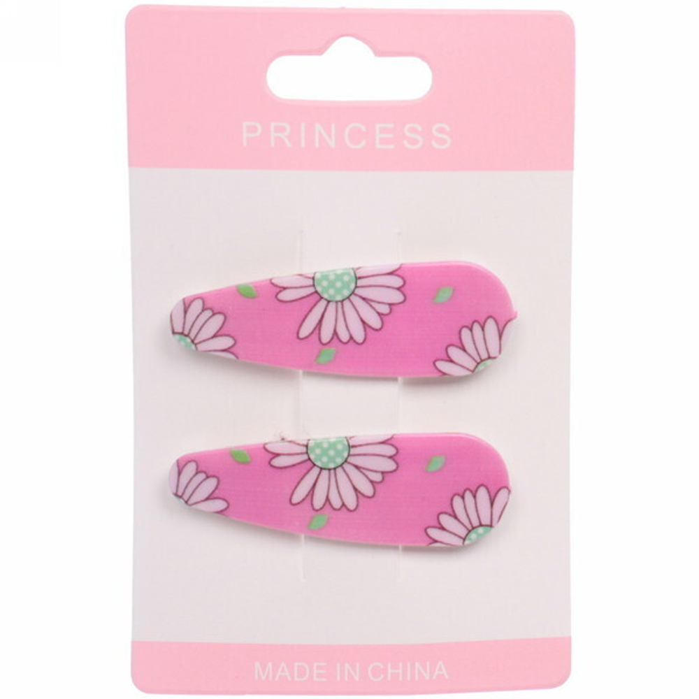 Зажимы для волос детские 2шт «Happy smile», цветочки, микс 6 цветов, 5,5*1,5см