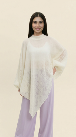 Пончо пуховое Т005-02 экрю