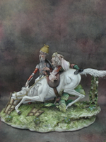 Статуэтка. Фарфор. Дон Кихот и Санчо Панса. Capodimonte. Италия