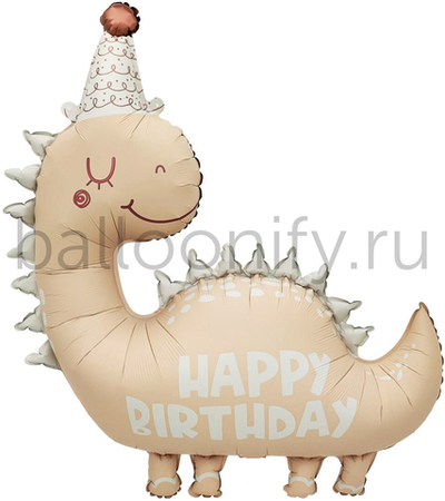 Шар (39''/99 см) Фигура, Динозаврик в колпачке, Сатин, 1 шт.