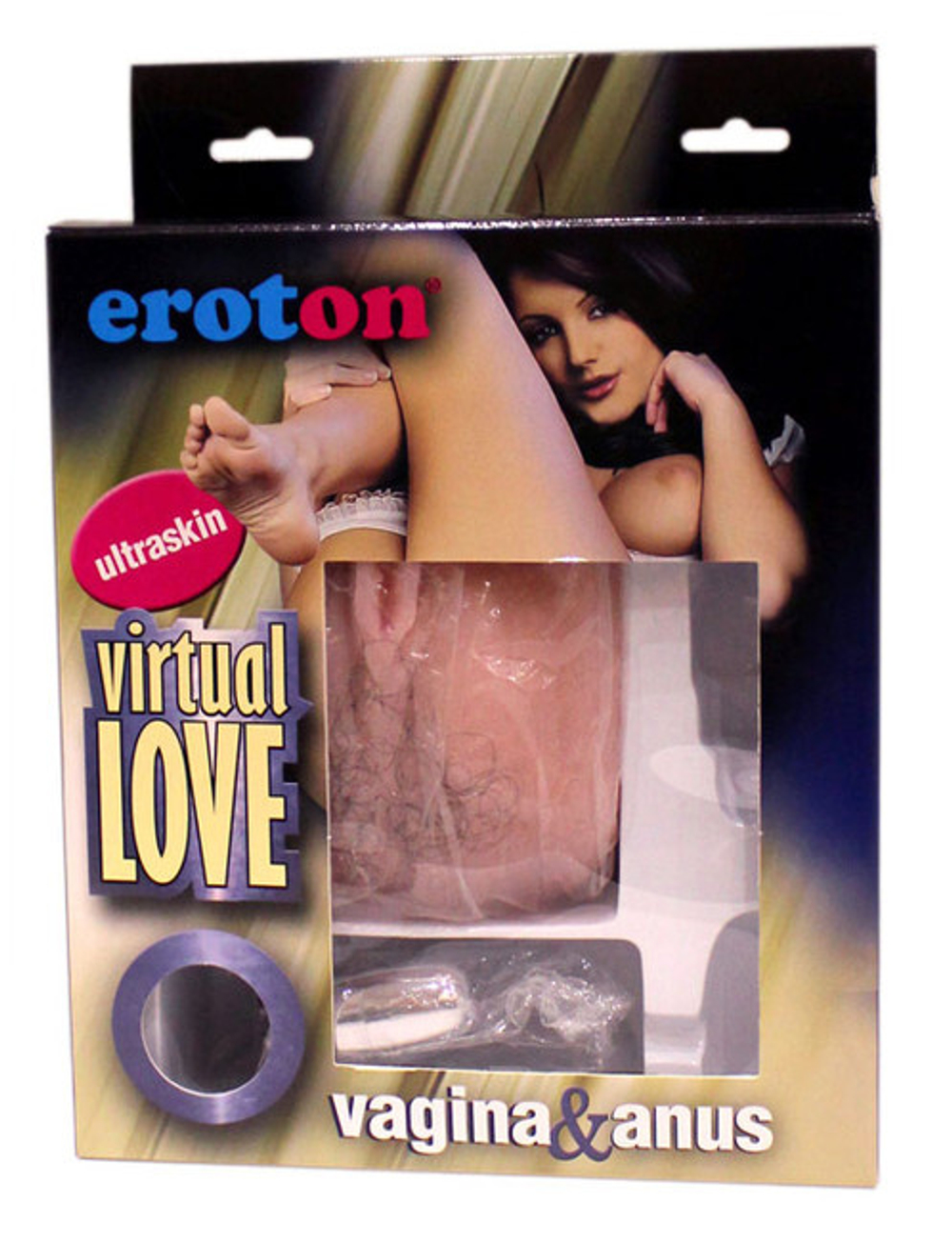 Вибровагина и анус с вибрацией Virtual Love (Цвет: телесный)