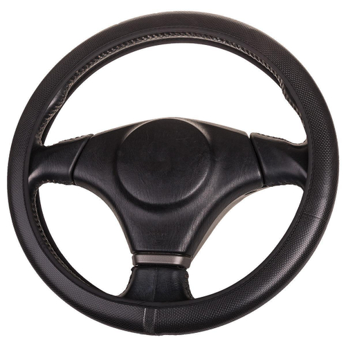 Оплетка руля для перетяжки Skyway Eco Flex-1 экокожа M черная