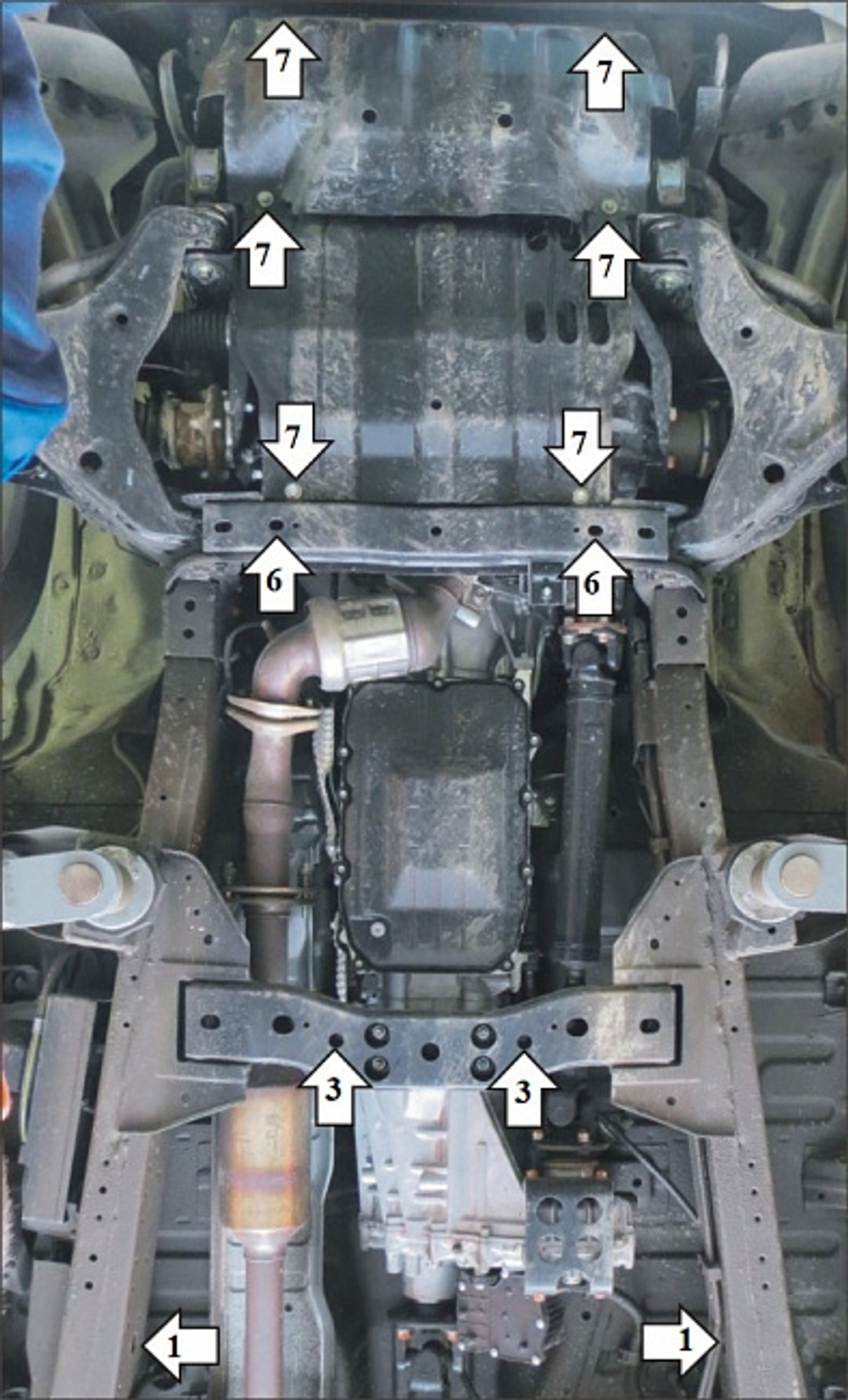 Защита картера Двигателя, КПП, Радиатора, для Mitsubishi Pajero Sport/L200 2016-2021 MOTODOR.31336