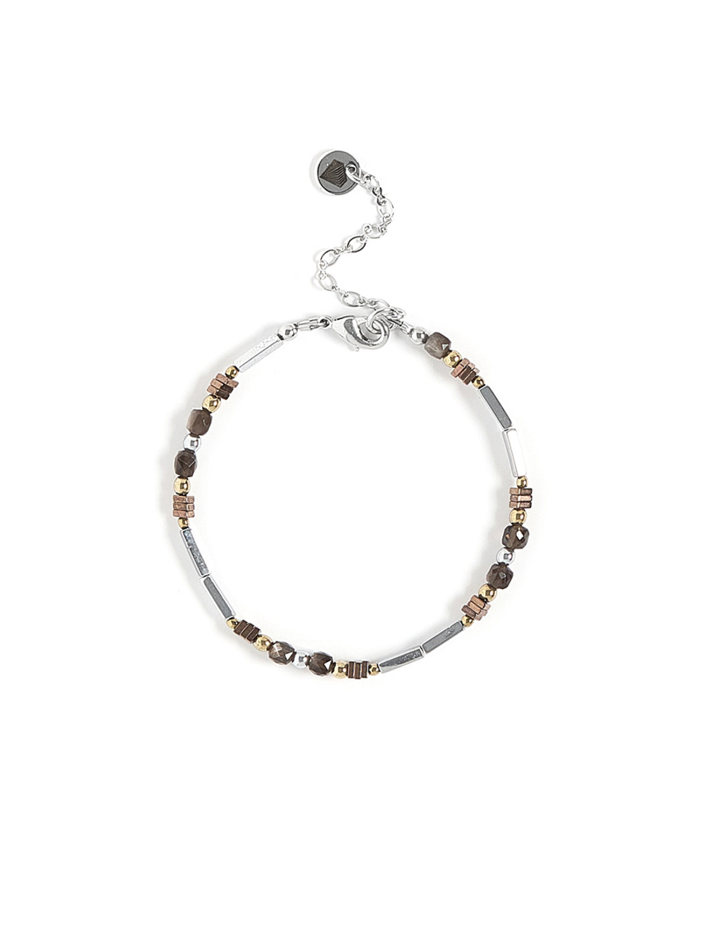 Браслет "Plane brown gray" Silver