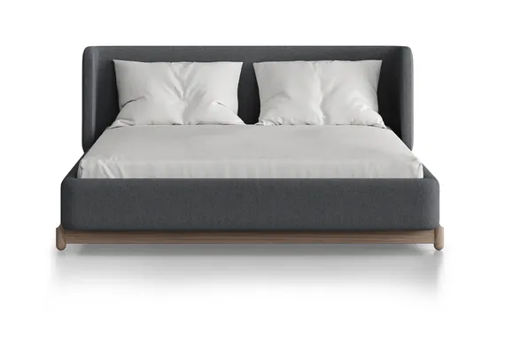 Кровать Basic спальное место 140*200 см (серый, твид)