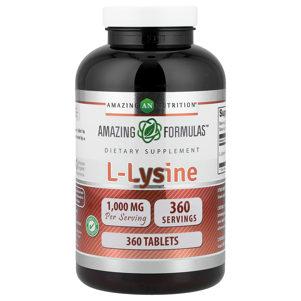 Amazing Nutrition, L-лизин, 1000 мг, 360 таблеток