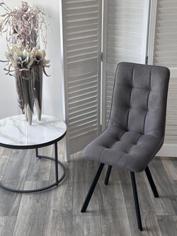 Стул ДАРЛИНГ 360 град. поворот. B28 Темно-серый, велюр / черный каркас, М-City