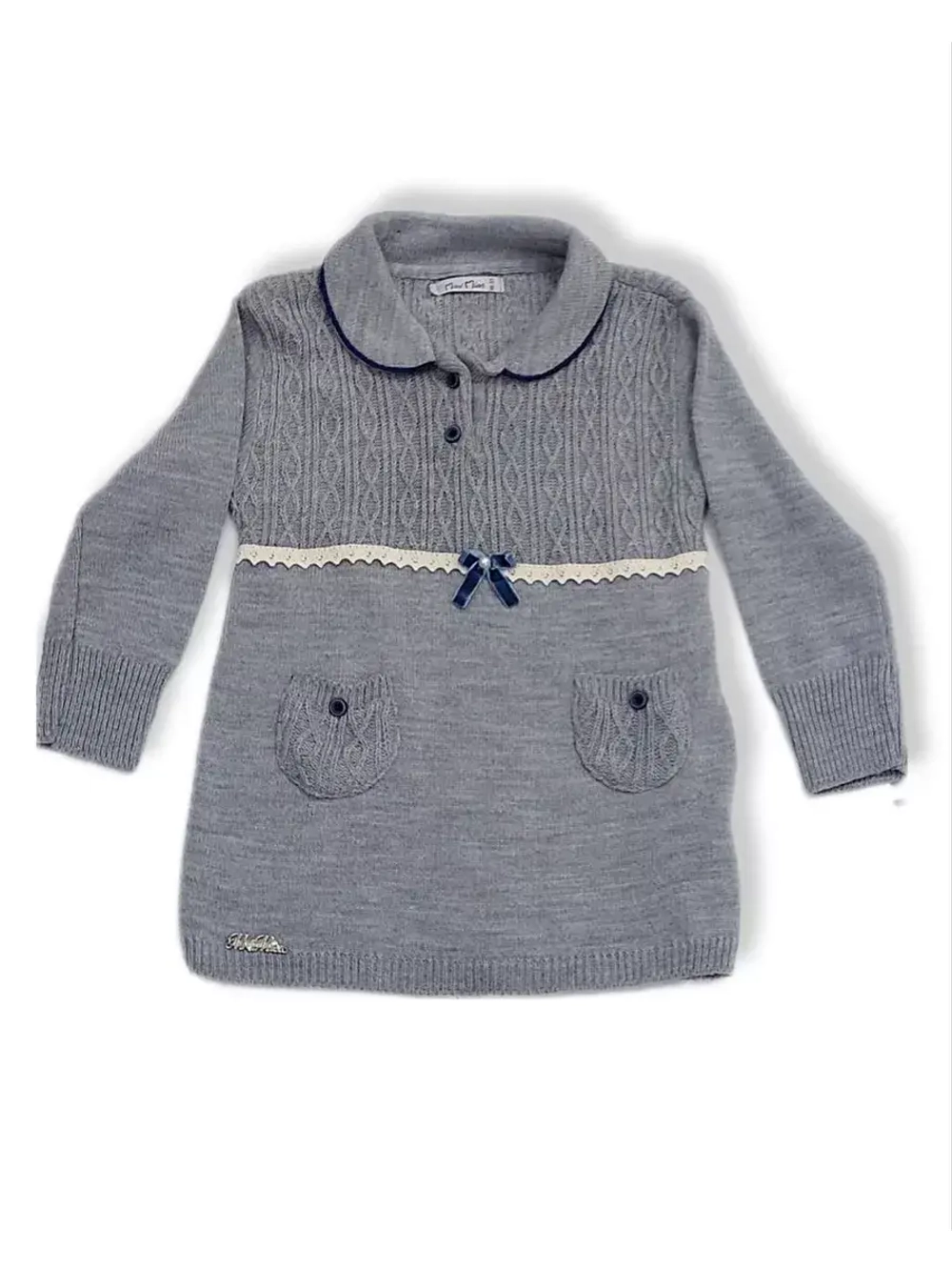 Детская кофта туника для девочки вязаная.