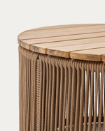 Dandara Журнальный столик из стали и бежевого шнура 60 см