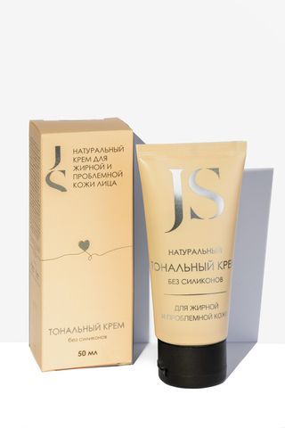 JS Натуральный тональный крем для жирной кожи, бежевый, туба 50 мл