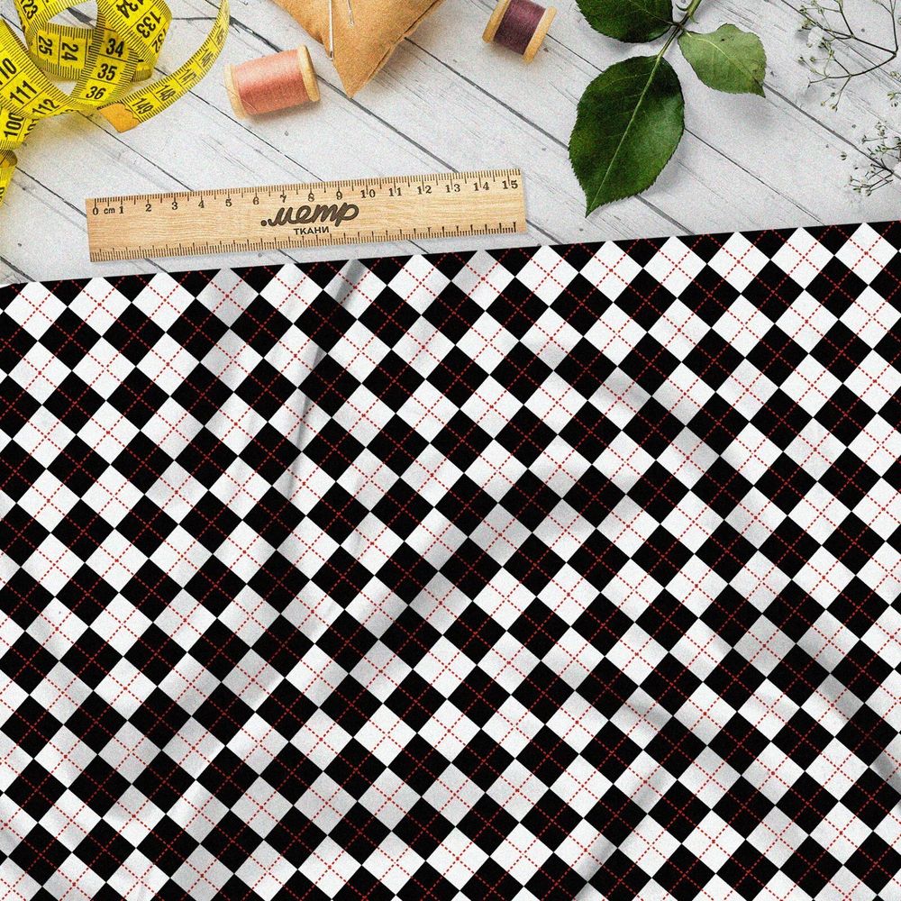 Ткань муслин шахматная доска