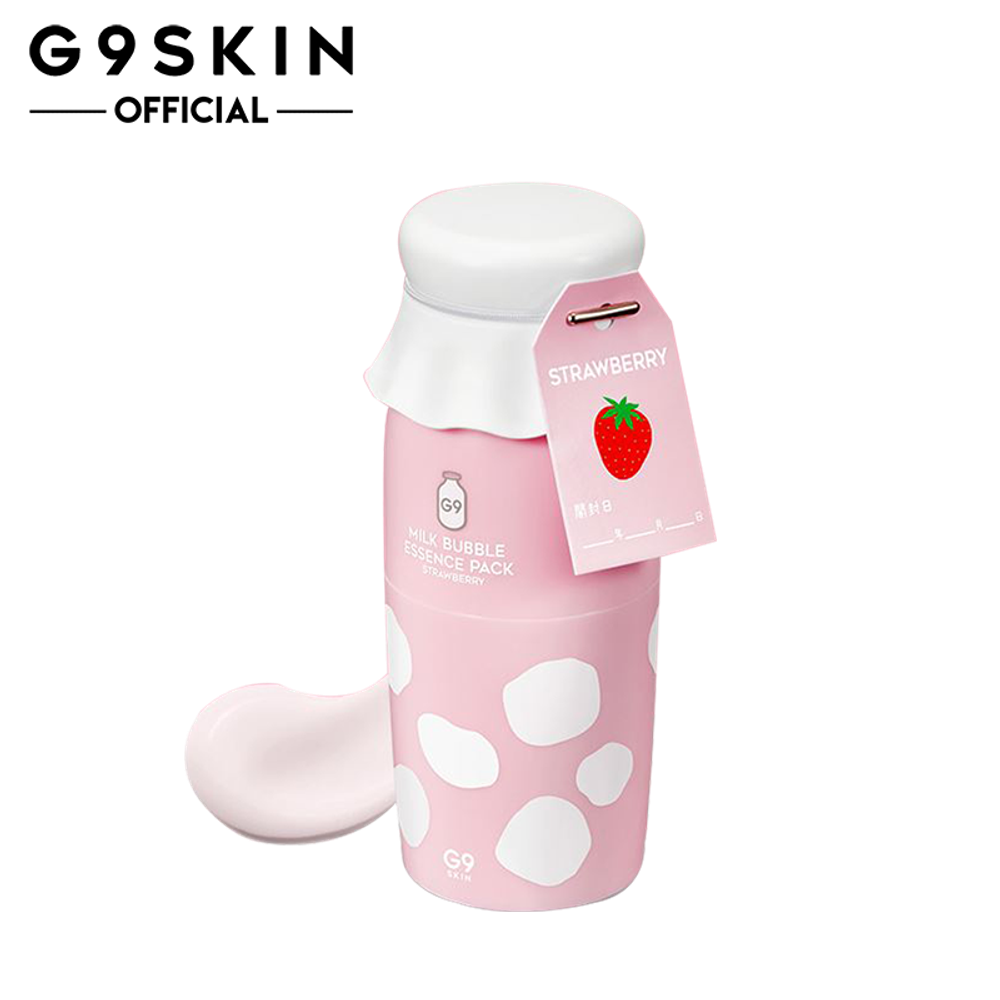 G9Skin Milk Bubble Essence Pack Strawberry клубничная кислородная маска-эссенция для жирной кожи