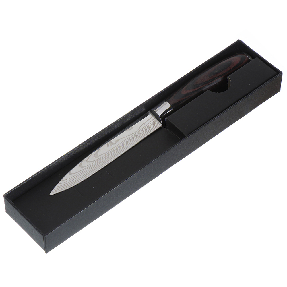 Нож кухонный Daniks, Classic G10, универсал, нерж сталь, 12.7 см, рук дерев, Y4-8914