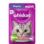 Влажный корм для взрослых кошек Форель паштет, 75г Whiskas
