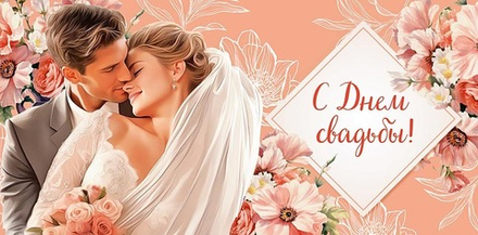 Открытка "С днем свадьбы"/5шт 0318.851