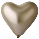Шар латексный Сердце Хром 30 см (Золотой)