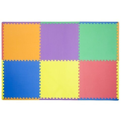 Коврик-пазл Funkids без рисунка Симпл-24, 6 плит, 60х60х1,5 см Цветной