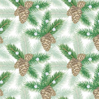 Сосновые шишки, ягоды и еловые ветки