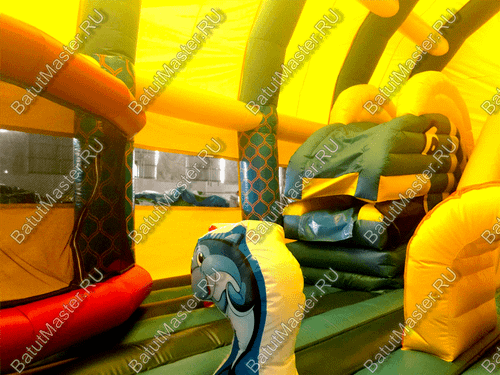 Надувной батут "Морской бриз с крышей"