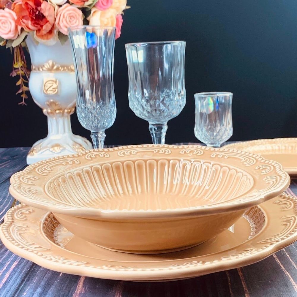 Lenardi 110425 Набор из 6 глубоких тарелок 23см БАВАРИЯ карамель в под.юуп.(х8)Керамика