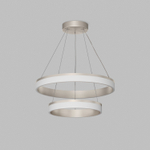 Подвесной светильник RING, ?600+400 мм, LED, 63Вт, 3000К, алюминий+акрил, сатин. никель