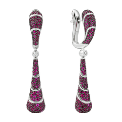 Серьги-трансформеры с Рубинами и Бриллиантами, E0262-0/1